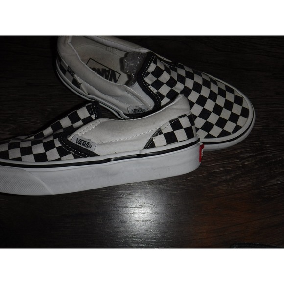 Vans Kids Classic Slip On Checkerboard Shoes Size 1 US Black White - Picture 10 of 10